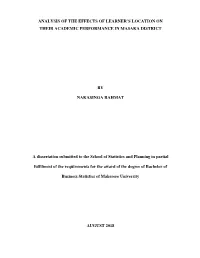 Analysis of the Effects of Learner's Location on Their