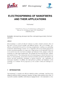 Electrospinning of Nanofibers and Their Applications