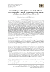 Ment Records and Corporal Punishment in Three Schools in Finland After the 1872 School Order Act