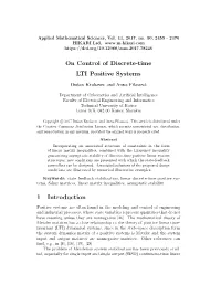 On Control of Discrete-Time LTI Positive Systems