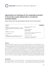Opportunities and Challenges for the Sustainable Production of Structurally Complex Diterpenoids in Recombinant Microbial Systems