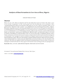 Analysis of Slum Formation in Core Area of Ilesa, Nigeria
