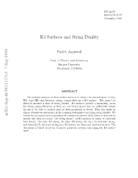 K3 Surfaces and String Duality