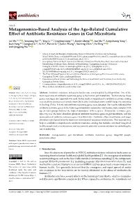 Metagenomics-Based Analysis of the Age-Related Cumulative Effect of Antibiotic Resistance Genes in Gut Microbiota