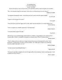Portola Renaming Comments Received June 6 - 13, 2014 (Due to the Abusive Nature of Some Calls, Only Comments Where a Name Was Given Are Included.)