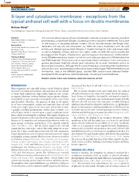 S-Layer and Cytoplasmic Membrane – Exceptions from the Typical Archaeal Cell Wall with a Focus on Double Membranes