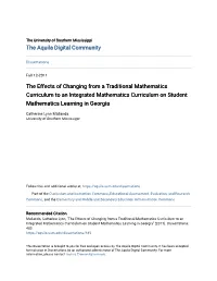 The Effects of Changing from a Traditional Mathematics Curriculum to an Integrated Mathematics Curriculum on Student Mathematics Learning in Georgia