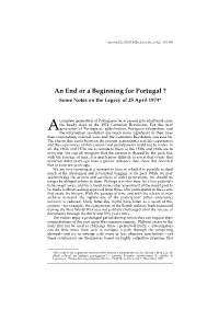 25 April 1974: an End Or a Beginning