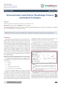 Atrioventricular Canal Defects: Morphologic Features and Surgical Techniques
