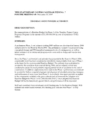 Baseline Budget for Phase 1 of the Transbay Transit Center Program (Program) in the Amount of $1,189,000,000 in Year of Expenditure (YOE) Dollars