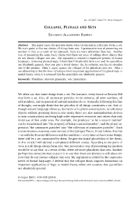 Collapse, Plurals and Sets 421