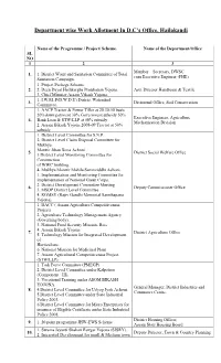 Department Wise Work Allotment in D.C's Office, Hailakandi