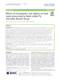 Effects of Microplastics and Salinity on Food Waste Processing by Black