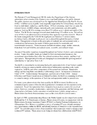 INTRODUCTION the Bureau of Land
