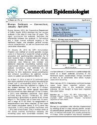 Mumps Outbreak — Connecticut, in This Issue