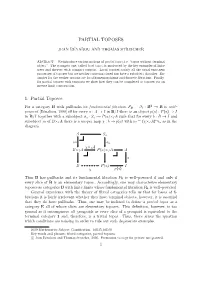 PARTIAL TOPOSES 1. Partial Toposes