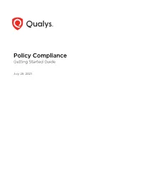 Qualys Policy Compliance Getting Started Guide