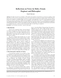 Reflections on Victor De Mello, Friend, Engineer and Philosopher