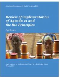 Review of Implementation of Agenda 21 and the Rio Principles Synthesis