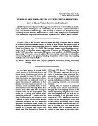 Studies on New Guinea Moths. 1. Introduction (Lepidoptera)