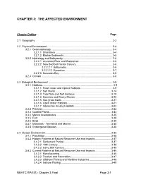 Chapter 3: the Affected Environment
