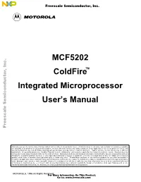 MCF5202 Coldfire Integrated Microprocessor User's Manual