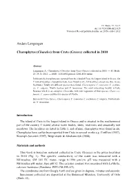 Anders Langangen Charophytes (Charales) from Crete (Greece) Collected in 2010
