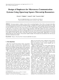 Duplexer, Microstrip Filter, Fractional Bandwidth, Resonators
