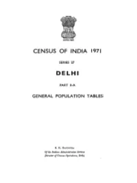 General Population Tables, Part II-A, Series-27, Delhi