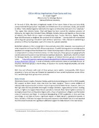 ISIS in Africa: Implications from Syria and Iraq Dr