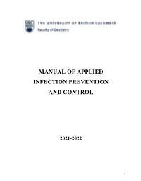 Manual of Applied Infection Prevention and Control