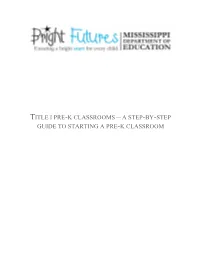 Title I Pre-K Classrooms – a Step-By-Step Guide to Starting a Pre-K Classroom