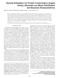 Density Estimation for Protein Conformation Angles Using a Bivariate Von Mises Distribution and Bayesian Nonparametrics