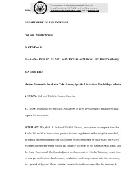 Docket No. FWS‒R7‒ES‒2021‒0037; FXES111607MRG01–212–FF07CAMM00]