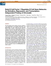 Early B Cell Factor 1 Regulates B Cell Gene Networks by Activation, Repression, and Transcription- Independent Poising of Chromatin