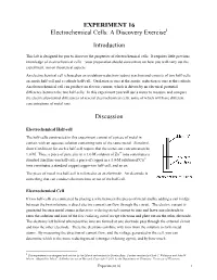 EXPERIMENT 16 Electrochemical Cells: a Discovery Exercise1