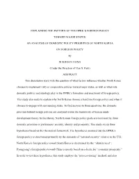 Explaining the Pattern of the Dprk‟S Foreign Policy
