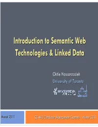 Introduction to Semantic Web Technologies & Linked Data
