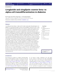 Liraglutide and Sitagliptin Counter Beta- to Alpha-Cell Transdifferentiation in Diabetes