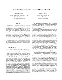 Observational Determinism for Concurrent Program Security