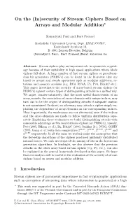 On the (In) Security of Stream Ciphers Based on Arrays and Modular