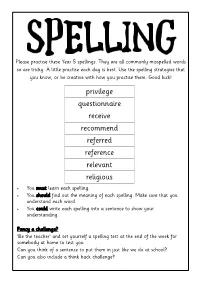 Privilege Questionnaire Receive Recommend Referred Reference Relevant Religious