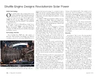 Shuttle Engine Designs Revolutionize Solar Power