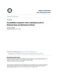 Susceptibility of Apoptotic Cells to Hydrolysis by Spla2: Molecular Basis and Mechanisms Defined
