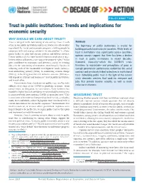 Trust in Public Institutions: Trends and Implications for Economic Security