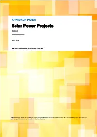 Approach Paper: Solar Power Projects