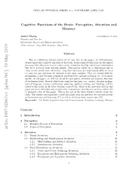 Cognitive Functions of the Brain: Perception, Attention and Memory