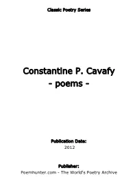 Constantine P. Cavafy - Poems