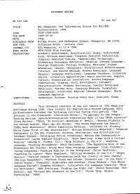 ESL Magazine: the Information Source for ESL/EFL Professionals, 1998