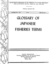 Glossary of Japanese Fisheries Tirms 1
